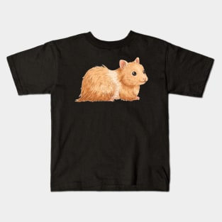 Blonde Teddybear Syrian Hamster Cartoon Kids T-Shirt